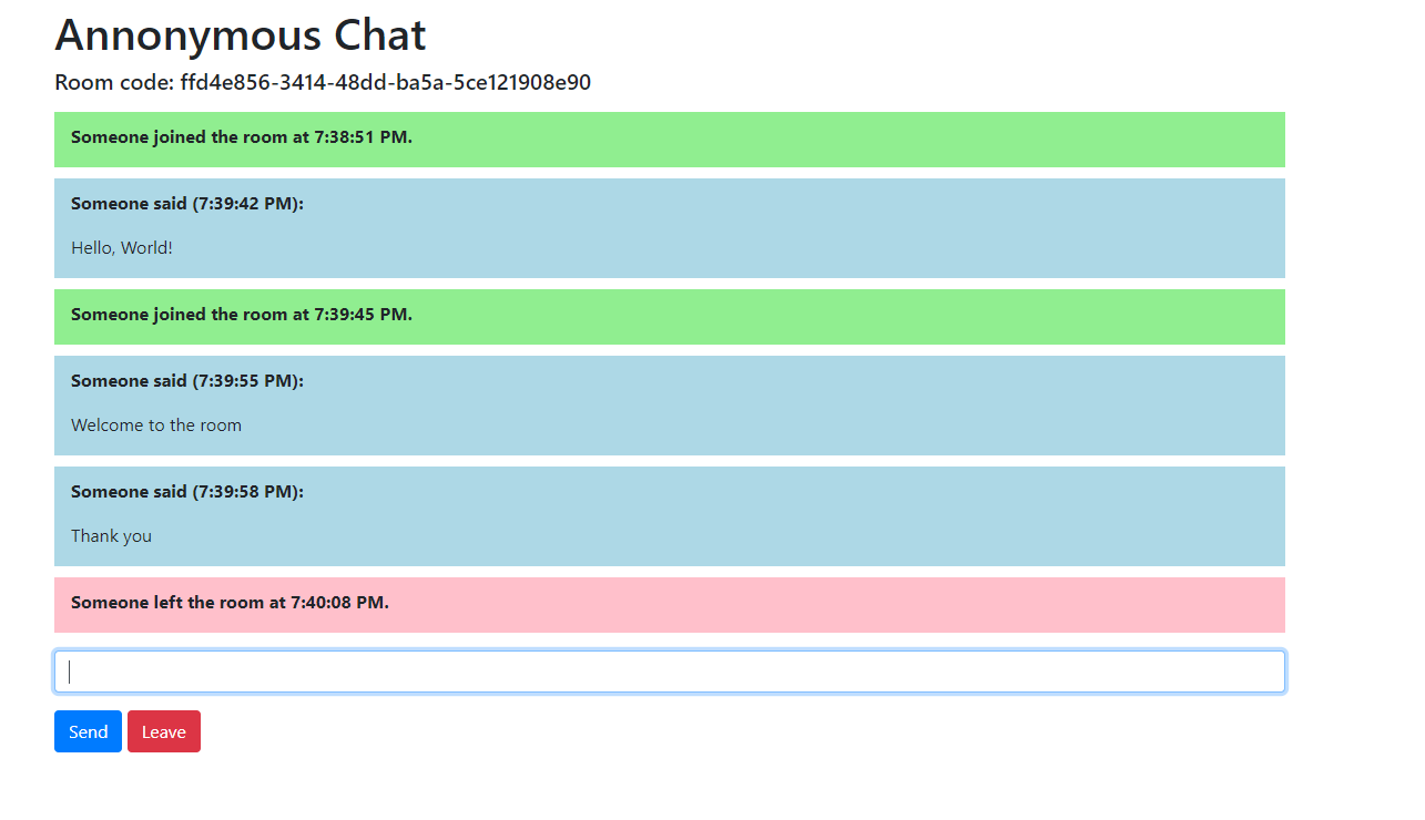 Anonymous Chat Room